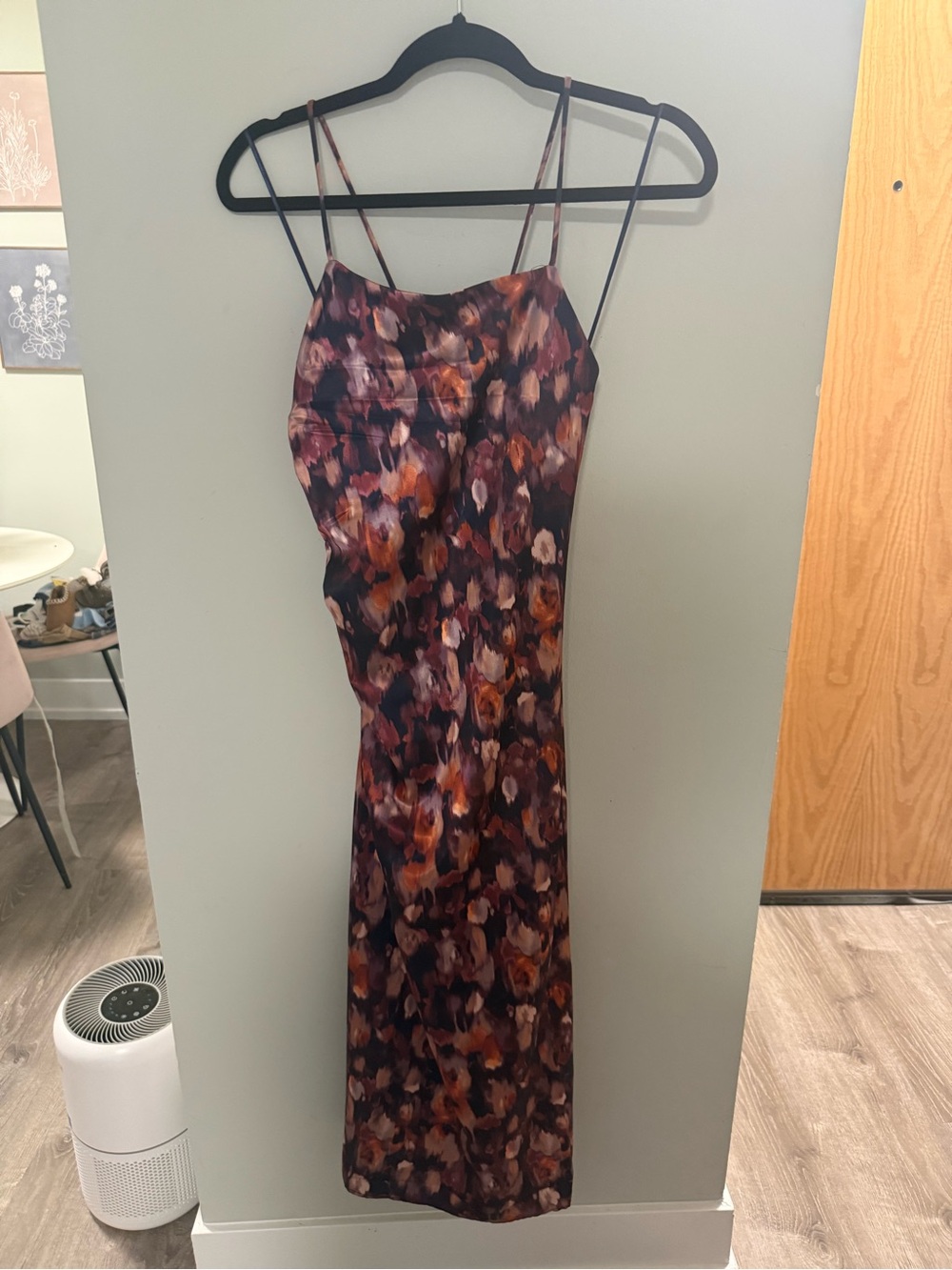Jason Wu Floral Slip Maxi Dress in Burgundy and Rust